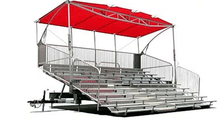 10 Row - TSP 10 Mobile Grandstand Bleacher w/Canopy | Rental