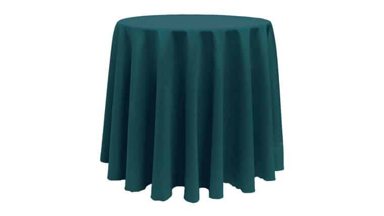 Polyester | Teal | 96" Round Tablecloth Rental | Rental