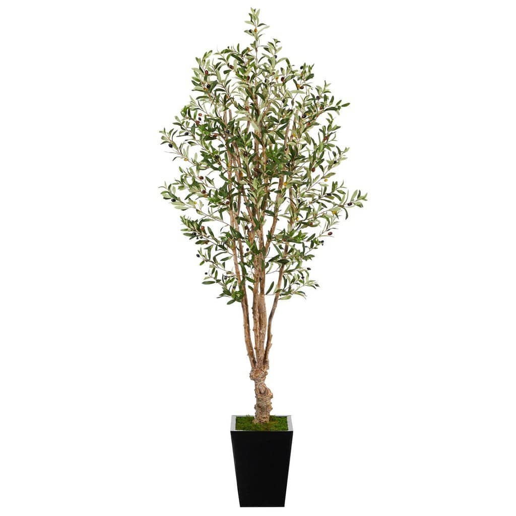 6.5’ Olive Artificial Tree in Black Metal Planter | Rental 6.5’ Olive Artificial Tree in Black Metal Planter | Rental