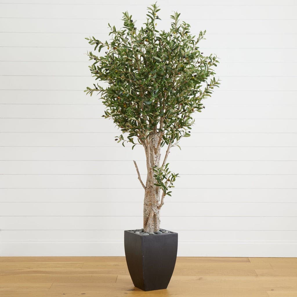 6.5’ Olive Artificial Tree in Black Planter | Rental 6.5’ Olive Artificial Tree in Black Planter | Rental