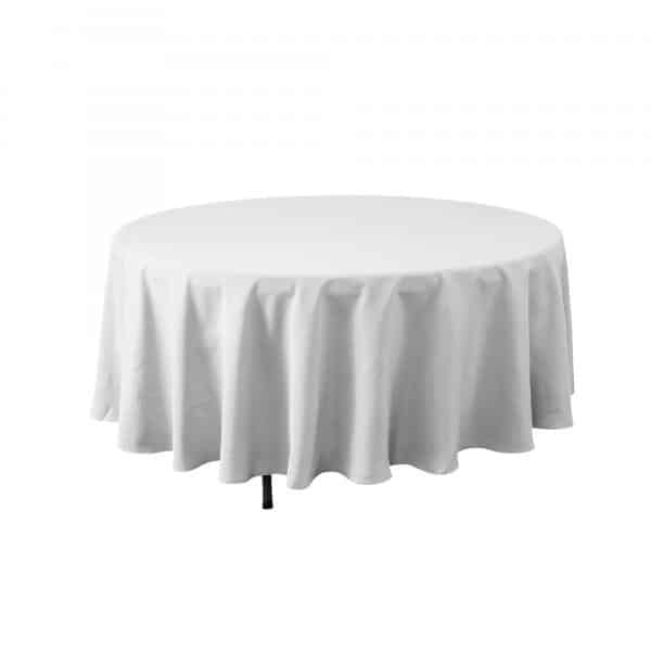 Decostar™ Economy Round Polyester Table Cover 120″ – White | Rental Decostar™ Economy Round Polyester Table Cover 120″ – White | Rental