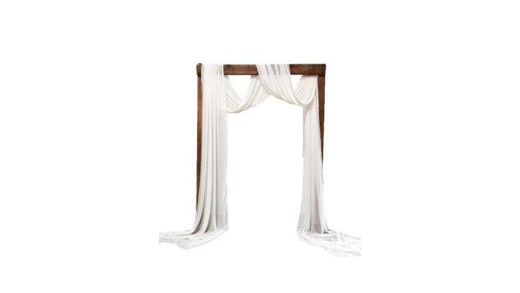 Honey Brown Classic Arch With Ivory Chiffon Draping Kit | Rental