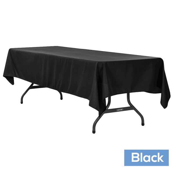 60″ x 120″ Rectangular 200 GSM Polyester Tablecloth – Black | Rental 60″ x 120″ Rectangular 200 GSM Polyester Tablecloth – Black | Rental