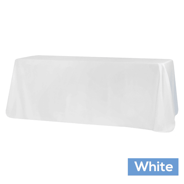 90″ x 156″ Rectangular 125-130 GSM Polyester Tablecloth – White | Rental 90″ x 156″ Rectangular 125-130 GSM Polyester Tablecloth – White | Rental