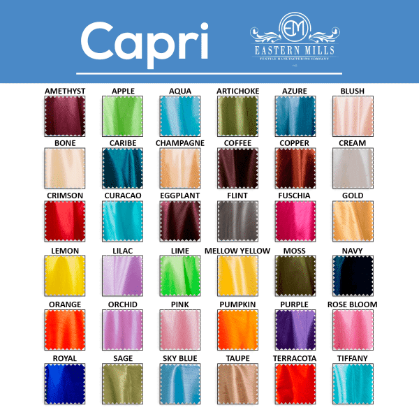 Capri - 100% Polyester - By The Yard - 117-118" Width | Rental