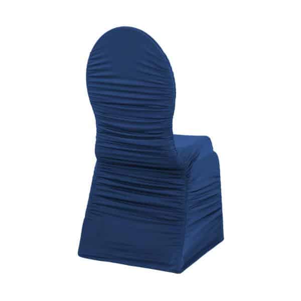 200 GSM Grade A Quality Ruched Chair Cover By Eastern Mills - Spandex/Lycra - Navy Blue | Rental