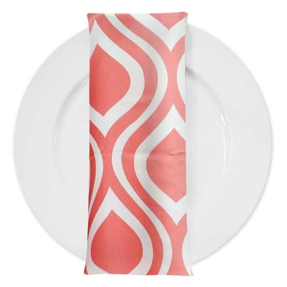 Groovy Print (Lamour) Table Napkin in Coral | Rental