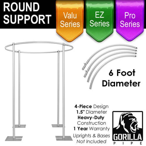 6ft Round Drape Support for 4-Post Canopy - 4 Piece | Rental