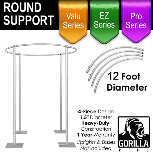 12ft Round Four Post Drape Support for 4-Post Canopy - 8 Piece | Rental