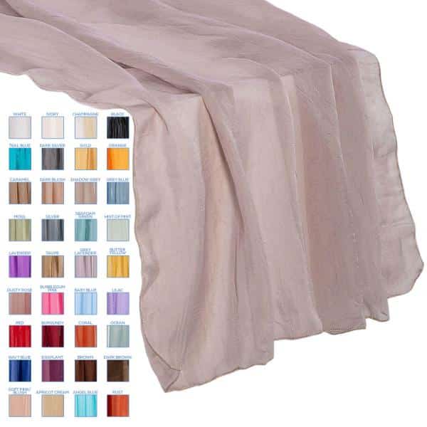 Sheer Table Runner - 27" x 118" - 37 Color Options! | Rental