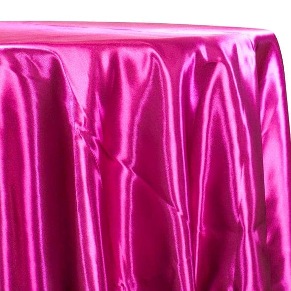 Bridal Satin Table Linen in Fuchsia 396 | Rental