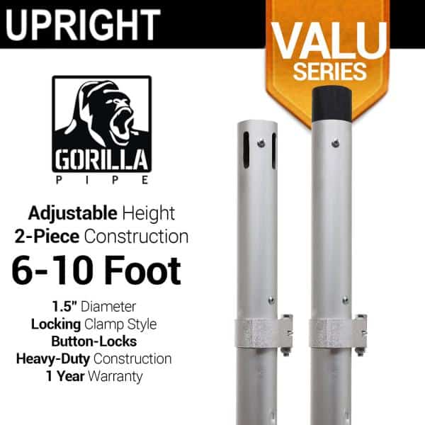 Valu Series - 6-10ft Adjustable Slip-Fit 1.5" Upright | Rental
