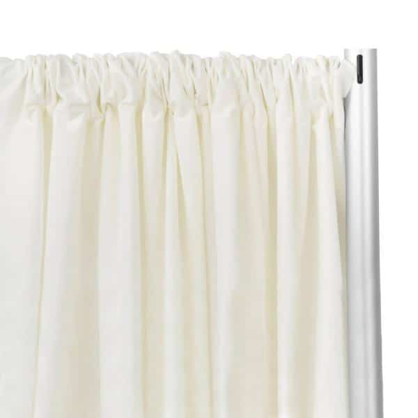 IFR Poly Premier Cloth Drape Panel by Eastern Mills w/ Sewn Rod Pocket - Ivory | Rental