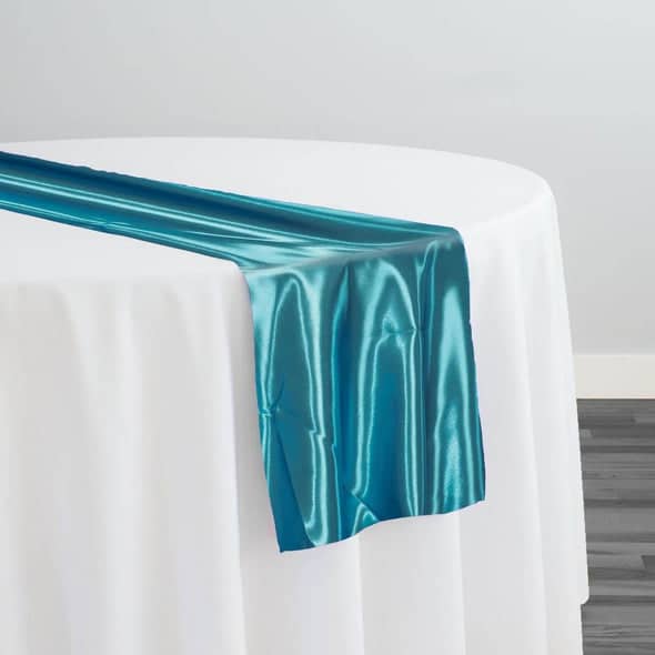 Bridal Satin Table Runner in Jade 395 | Rental