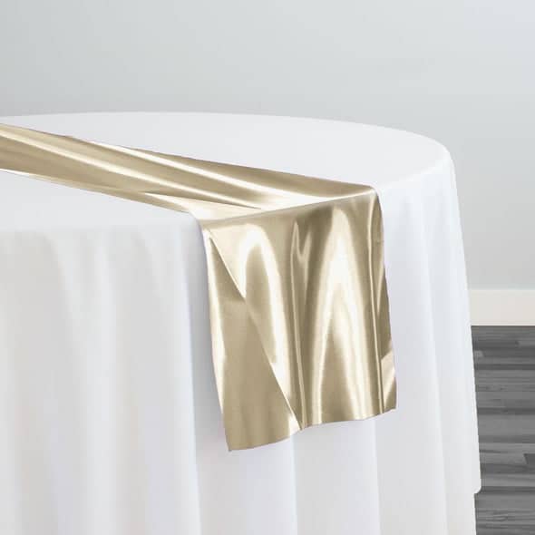 Bridal Satin Table Runner in Khaki 021 | Rental