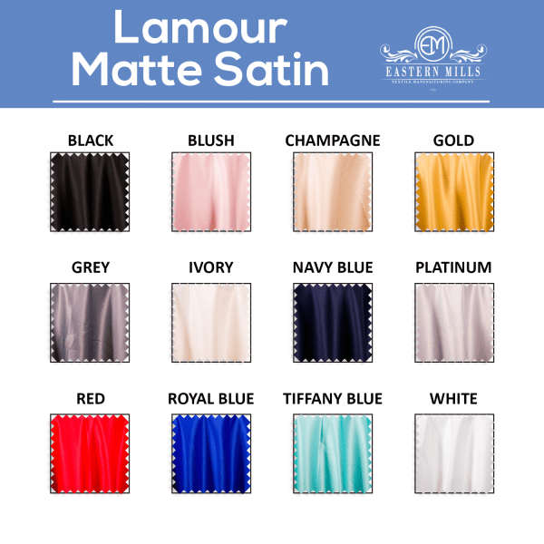 Lamour Matte Satin "Satinessa" - 100% Polyester - By The Yard - 118" Width | Rental