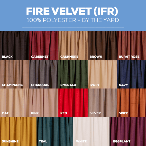 Fire Velvet (IFR) - 100% Polyester - By The Yard - 60" Width | Rental