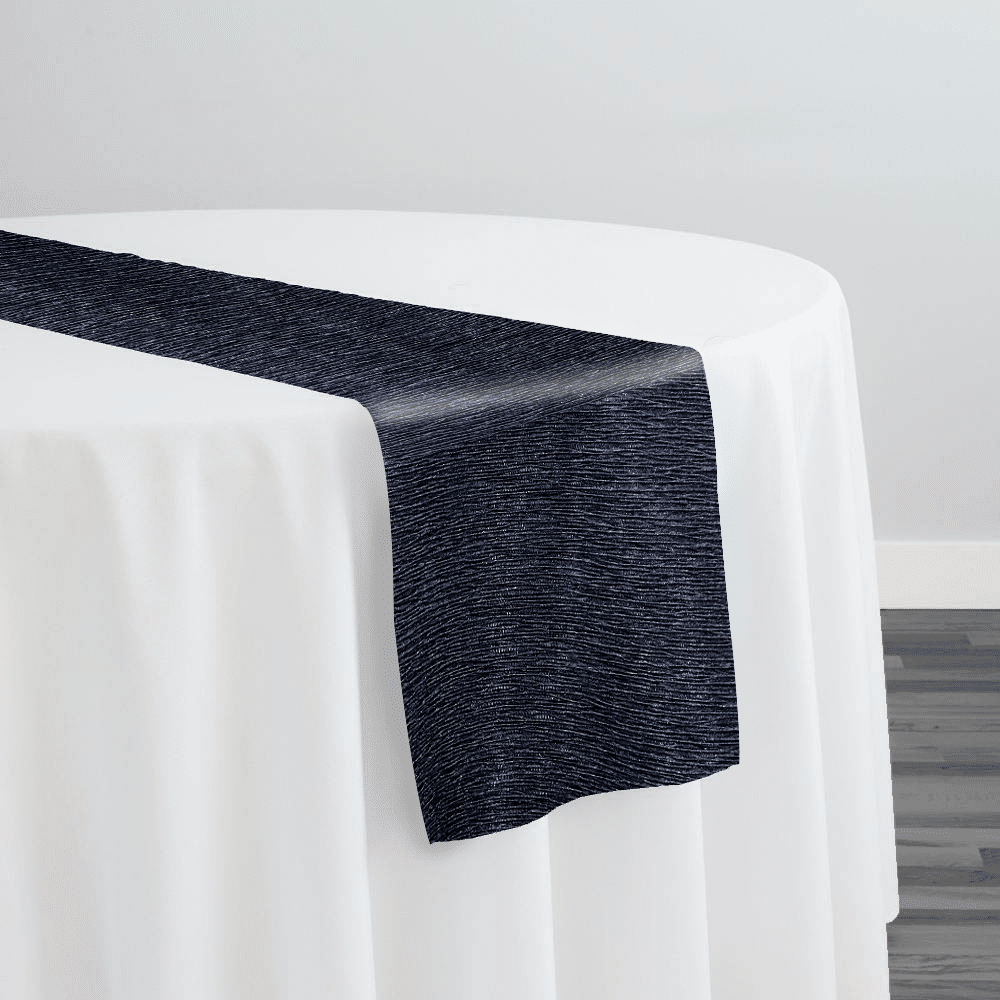 Bella Crepe Table Runner in Navy | Rental