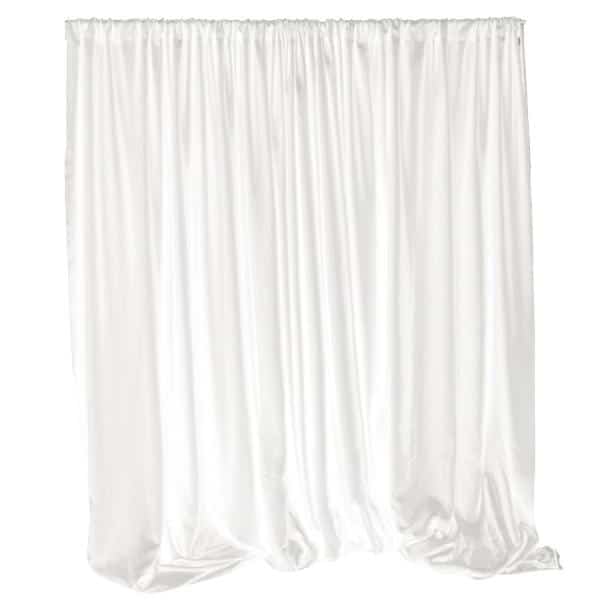 Decostar™ Economy Extra Wide Polyester Backdrop Drape Panel - 10ft Tall x 20ft Wide - White | Rental