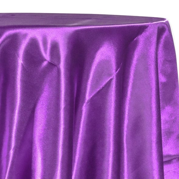 Bridal Satin Table Linen in Plum 555 | Rental