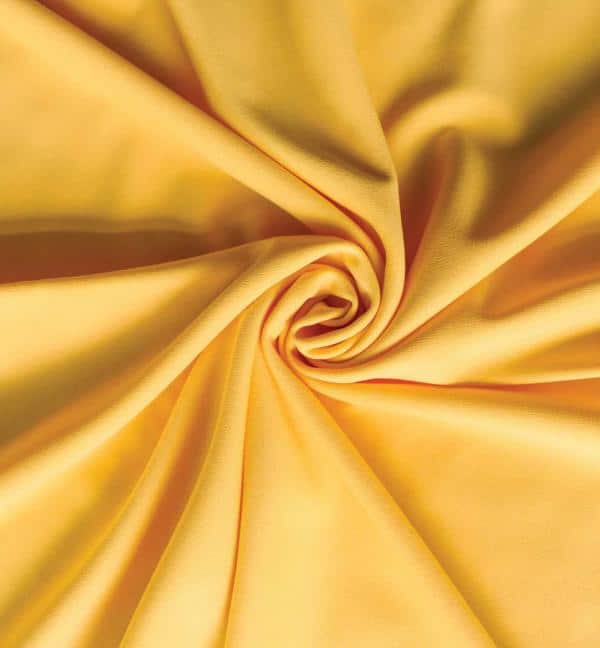 *IFR* Poly Stretch / Scuba Cloth Drape Panel w/ Sewn Rod Pocket (IFR) - Yellow | Rental