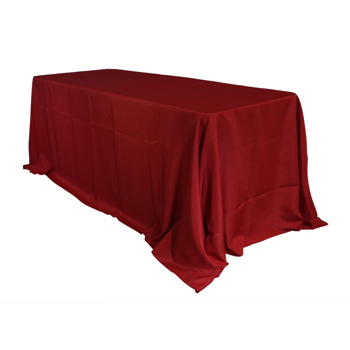 Economy Polyester Poplin Rectangular Tablecloths - Red | Rental