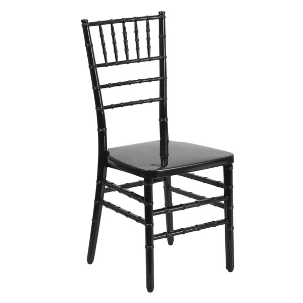 EnvyChair™ Elegant Resin Chiavari Chair with Premium Steel Frame - Black | Rental