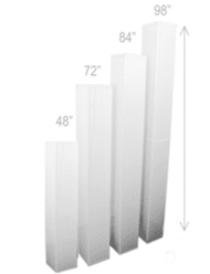 98″ Illuminated X-Large Acrylic Square Column | Rental