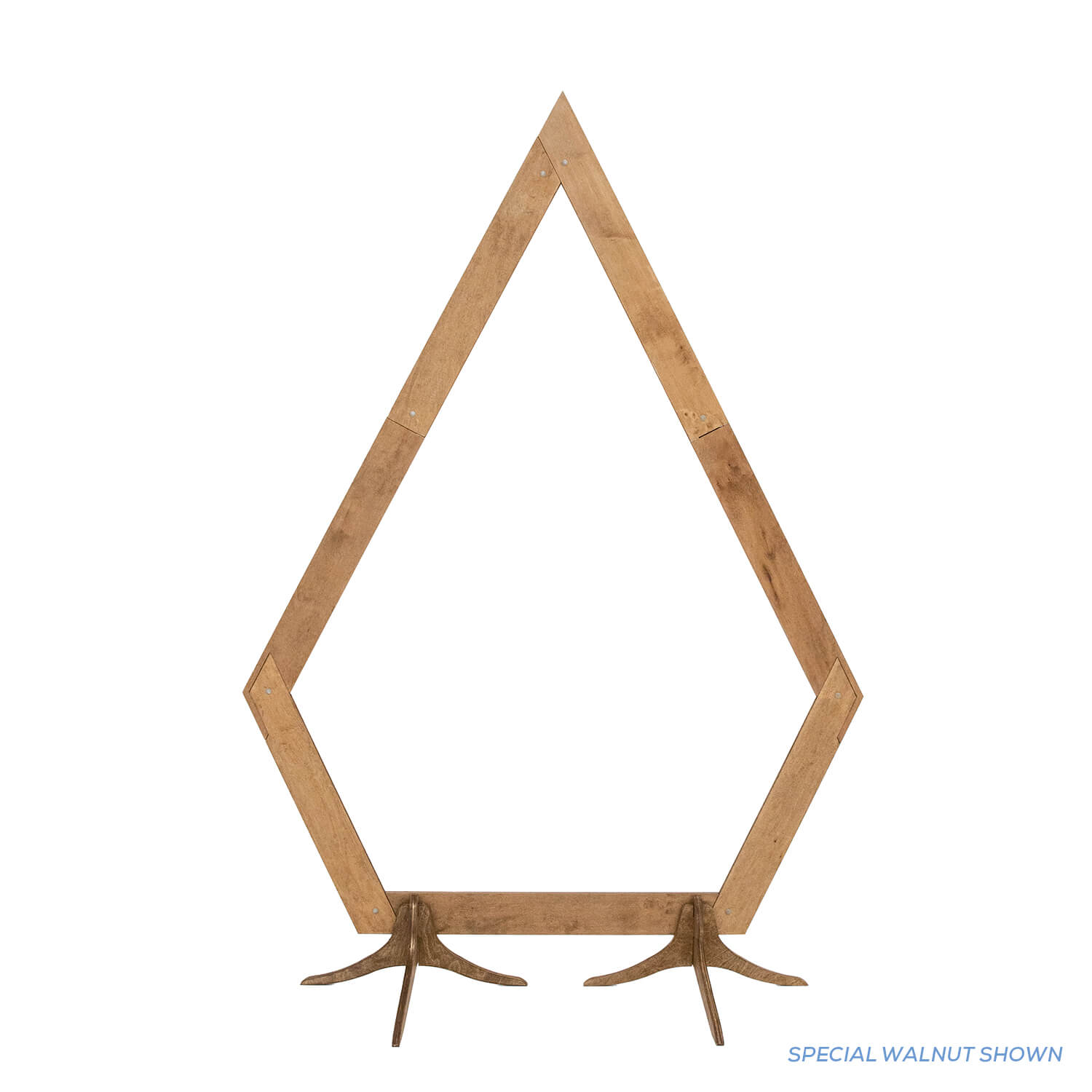 Diamond Wood Frame Wedding Arch – Wood – Special Walnut | Rental